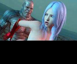  【3D】巨乳朱希被巨人操得叫不停 